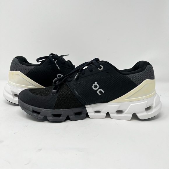 On Running Black and Cream Athletic Shoes - Picture 3 of 9